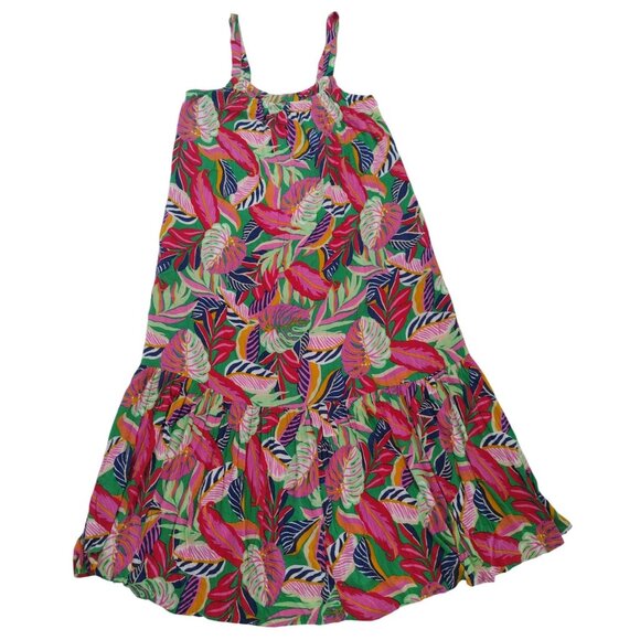 Women's Goa Breezy Tropical Leaf Print XL, Rayon Sleeveless Flowy Summer Dress. - Picture 1 of 7